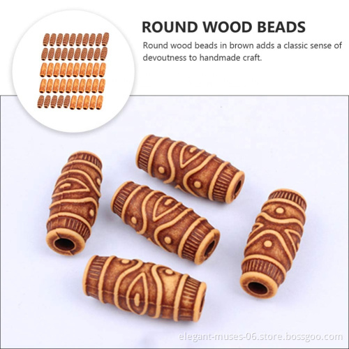 Hair bead Hair woven dirty buckles extension ring hair braid cuff Plastic Retro wood shape